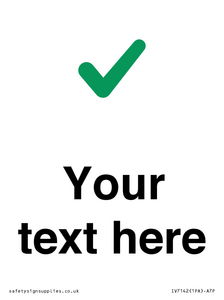 Custom plain background, green tick sign